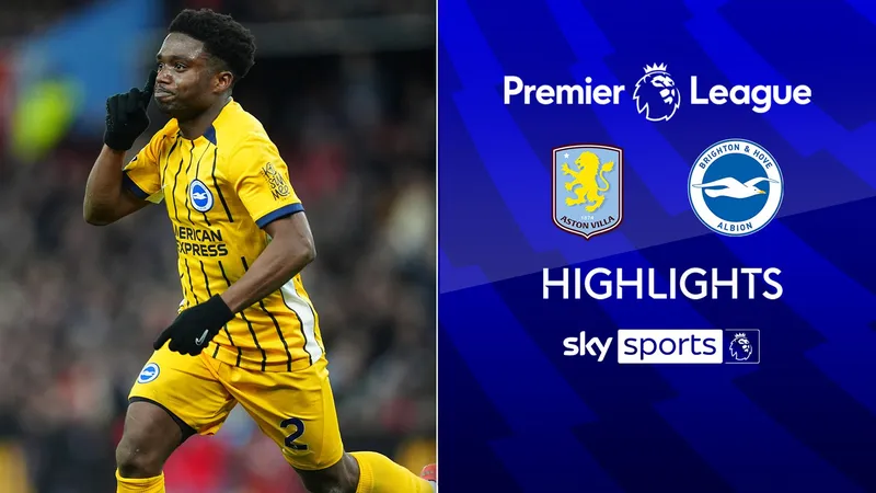 Cầu thủ Brighton với áo màu xanh đang đối mặt với cầu thủ Aston Villa trong trận đấu